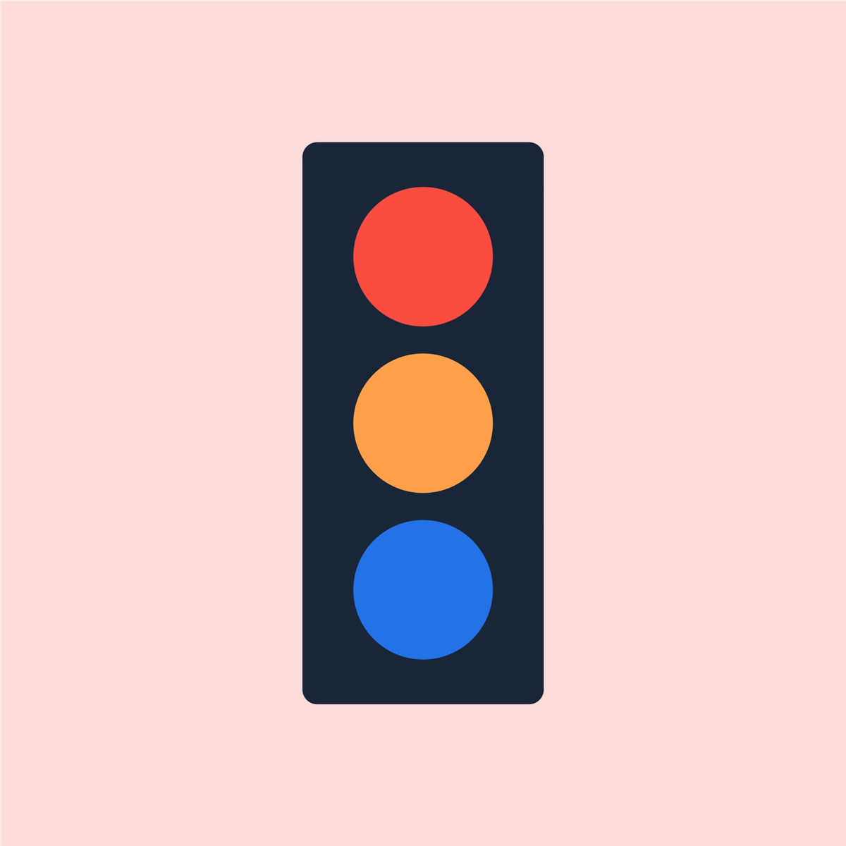 Grafisk illustrasjon av trafikklys
